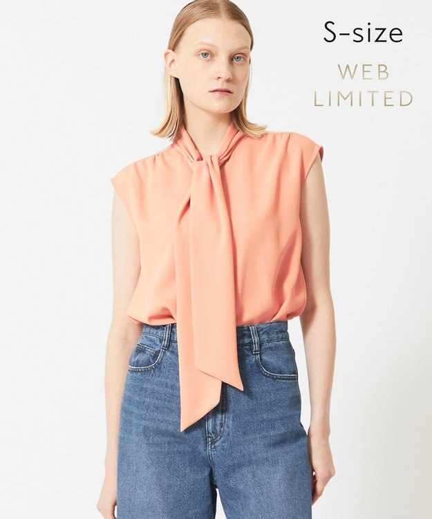 BEIGE， 【WEB限定・S-size】ZEKOLVA / ボウタイブラウス Coral