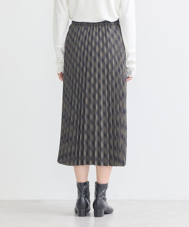 earth music&ecology すきな丈Ｔ／Ｒプリーツスカート Check Brown