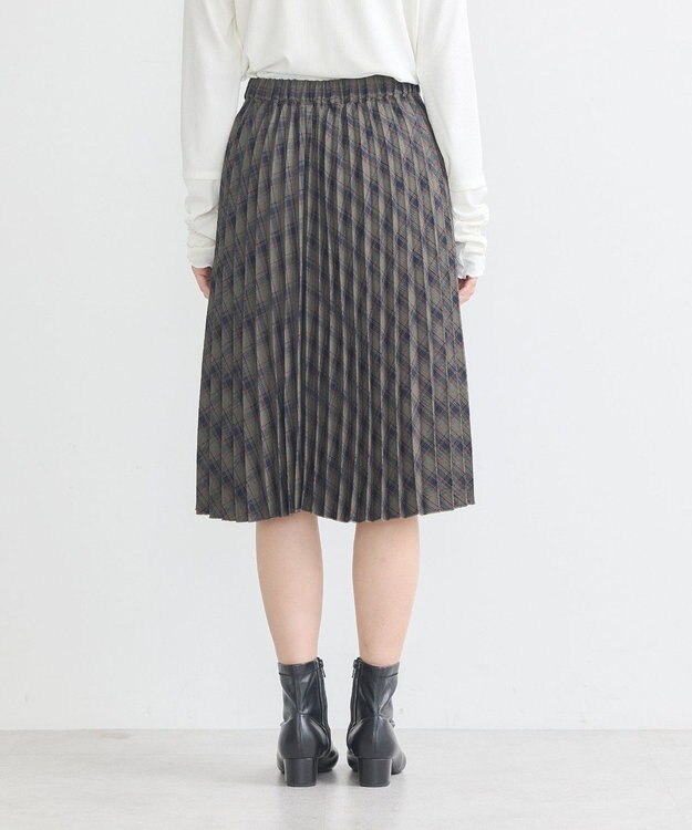 earth music&ecology すきな丈Ｔ／Ｒプリーツスカート Check Brown
