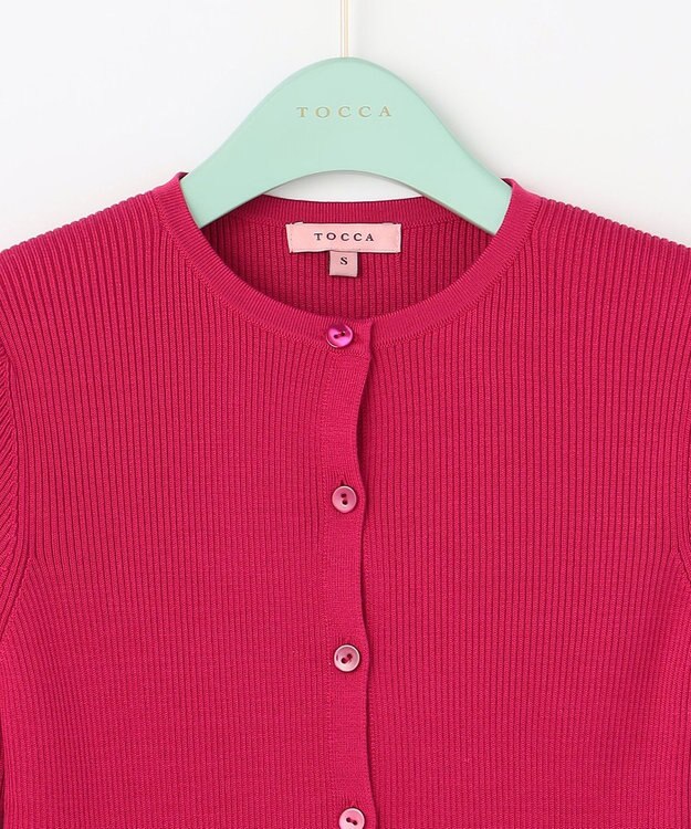 TOCCA 【洗える】SILK RIB CARDIGAN カーディガン レッド系