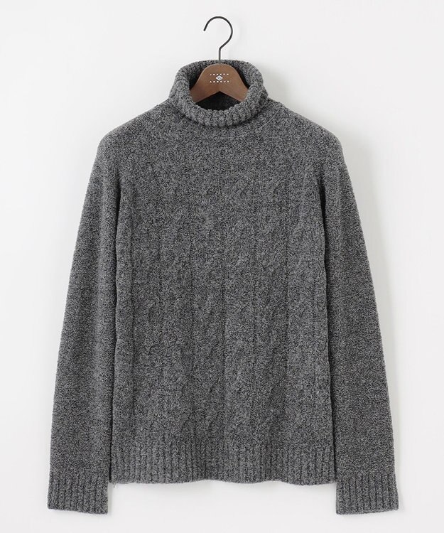 JOSEPH ABBOUD 【インポート素材/ソフトな肌触り/軽量】MOUSSE タートルネックニット グレー系