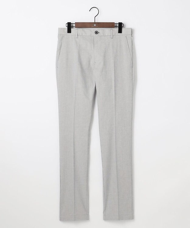 JOSEPH ABBOUD 【ウエストも伸びる!オーガニックコットン使用】サマームリネ パンツ ライトグレー系