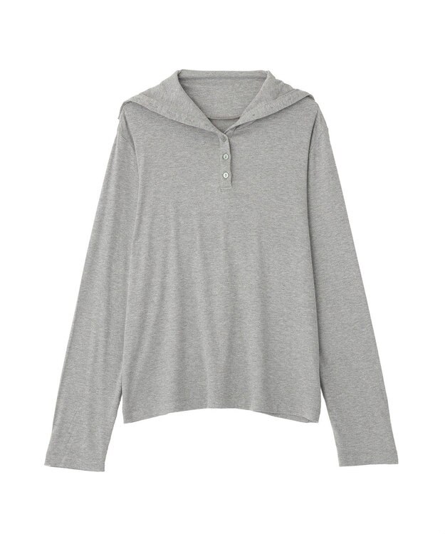 CRAFT STANDARD BOUTIQUE ハイネックハーフボタンプルオーバー Gray Mixture