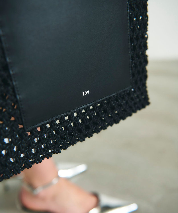 GRACE CONTINENTAL TOV CROCHE BAG ブラック