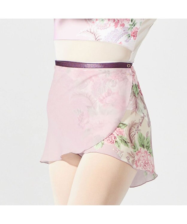 Chacott 【MAY NAGAHISA】ジュニア スカート グレイッシュローズプリント