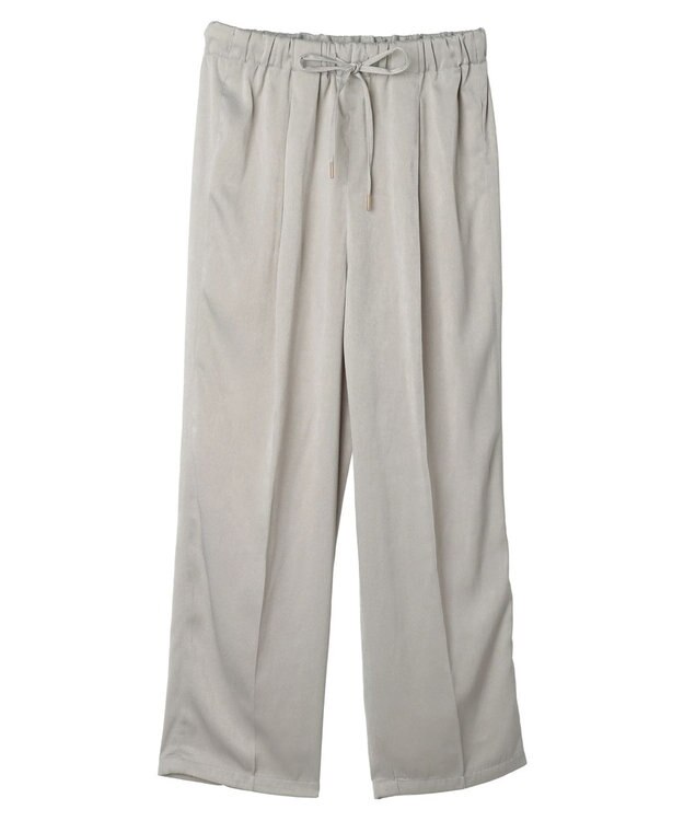 Green Parks つやサテンイージーパンツ Light Gray