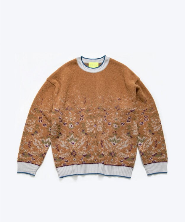 COQ FOREST MEMORY 花柄プルオーバーニット ベージュ