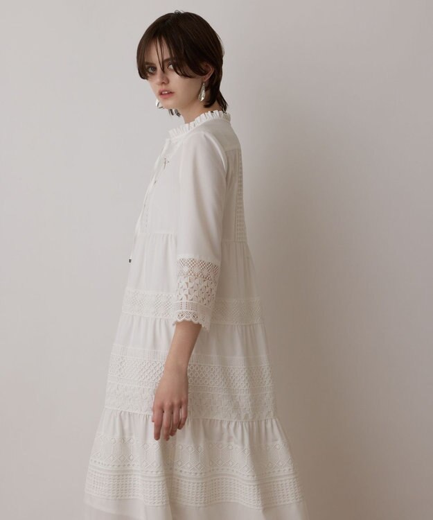GRACE CONTINENTAL レースコンビワンピース ホワイト