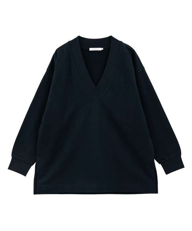 AMERICAN HOLIC Vネックサイドスリットロングスウェットプルオーバー/チュニック Navy