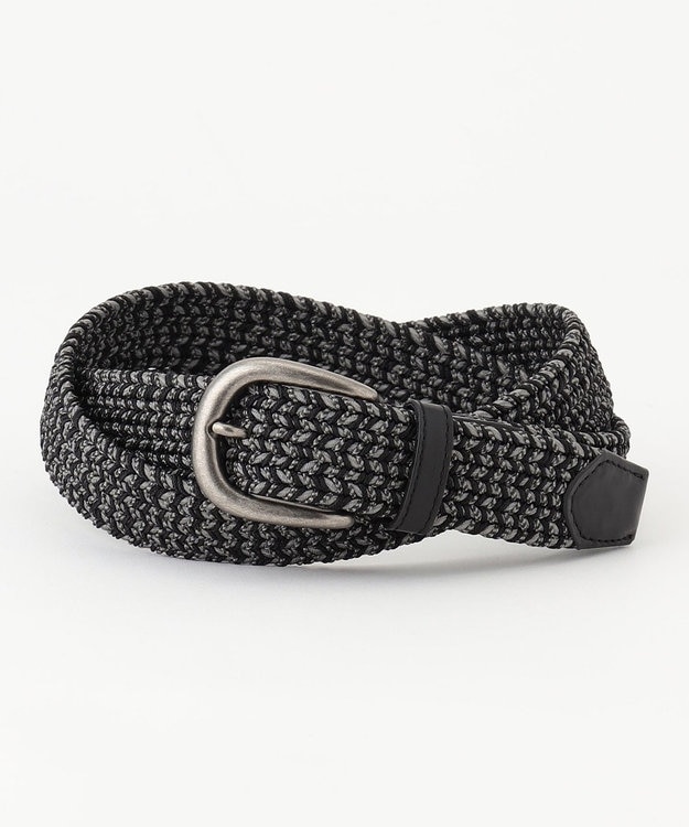 JOSEPH ABBOUD 【ストレッチ/日本製】 ストレッチMIX メッシュ ベルト ブラック系