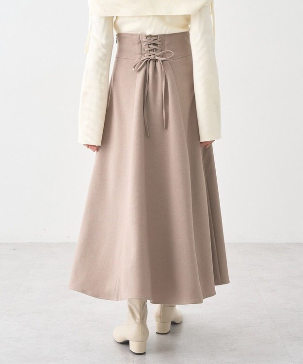 earth music&ecology バックレースアップスカート Beige