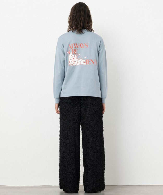 NAVE 【xNAVE】Six Sence Recordコラボ グラフィックロングスリーブT スカイブルー系