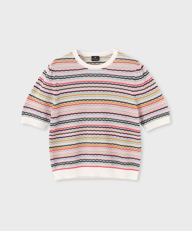 Paul Smith ウェーブストライプ 半袖ニット マルチカラー