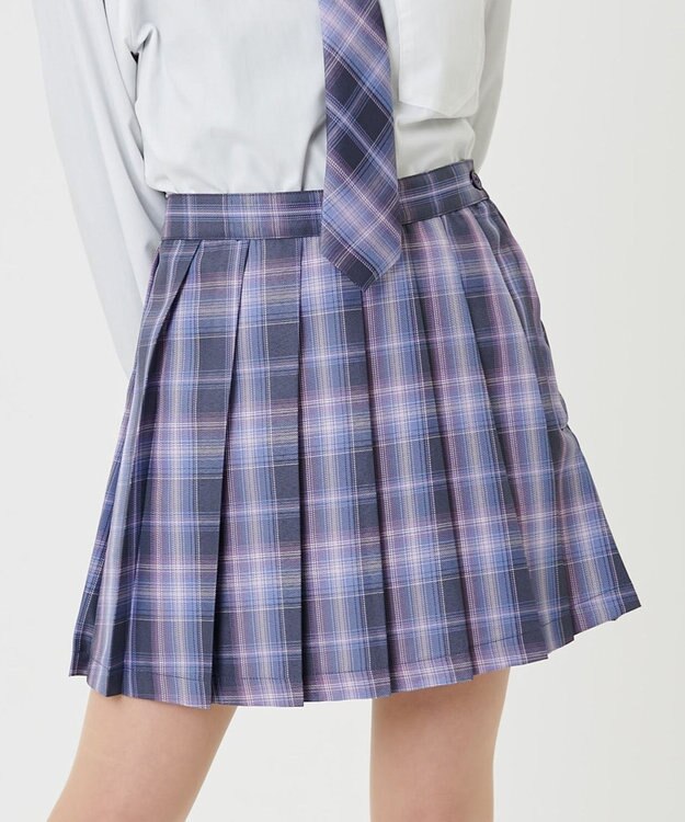 WEGO 【SCHOOLITEM/SMLサイズ展開】スクールプリーツスカート パープルチェック1