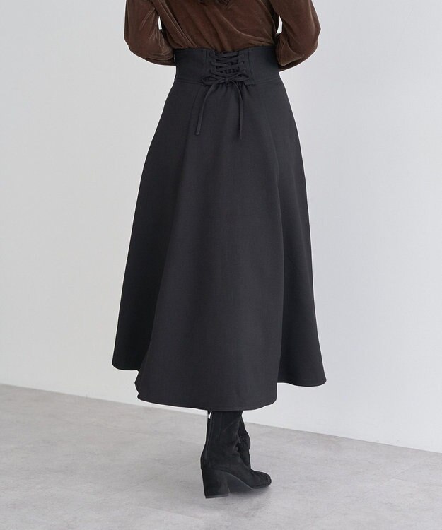 earth music&ecology バックレースアップスカート Black