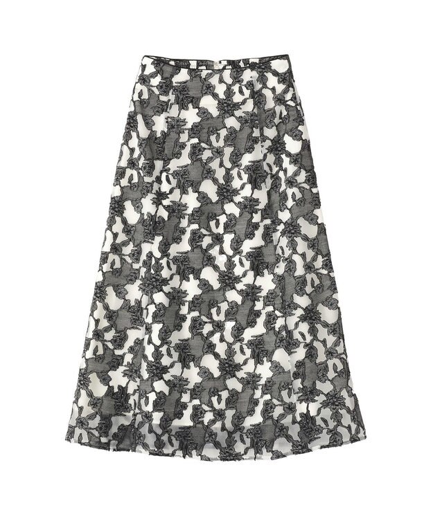 YECCA VECCA シアーレース柄マーメイドスカート Black