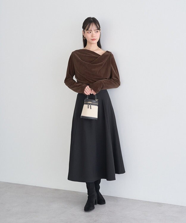 earth music&ecology バックレースアップスカート Black