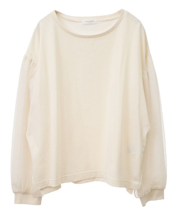 Green Parks 袖チュールドッキングプルオーバー Ecru