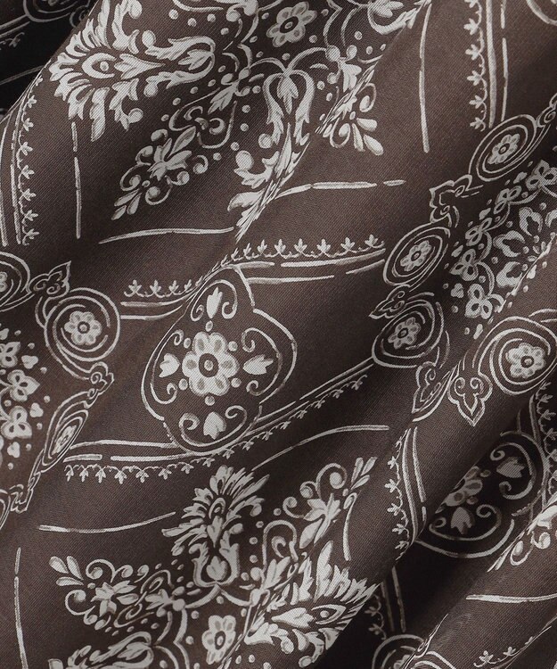 自由区 ロータスタイルプリント スカート ブラウン