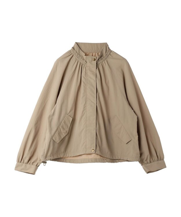earth music&ecology スタンドフリルミリタリーブルゾン Beige