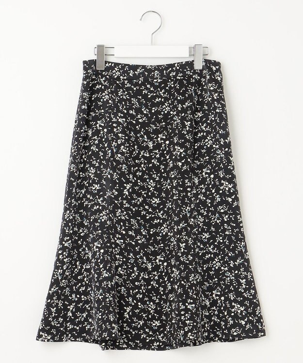 J.PRESS LADIES S 【洗える】ピーチサテン フラワープリント スカート ネイビー系5