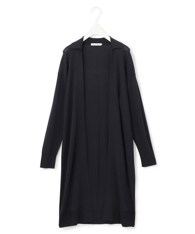 ICB 【WEB限定カラーあり・洗える】シンセティックハイゲージ  ロングカーディガン ネイビー系