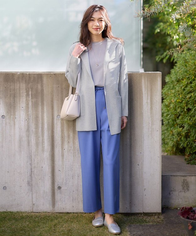 ANY ニットフーディーコーディガン トップグレー