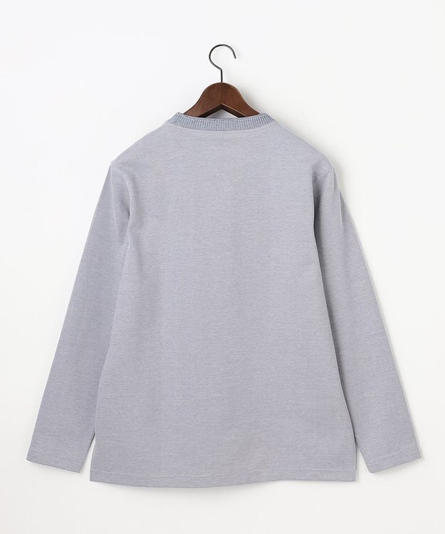 JOSEPH ABBOUD 【JAPANファブリック・日本縫製・清涼】ミラノリブWフェイス長袖Tシャツ ブルー系