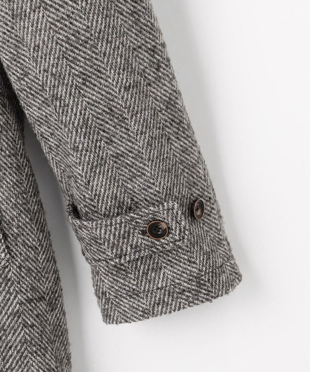 JOSEPH ABBOUD 【尾州産カシミヤブレンド素材/軽量】カシミヤブレンドアルパカヘリンボーン ステンカラーコート ライトグレー系7