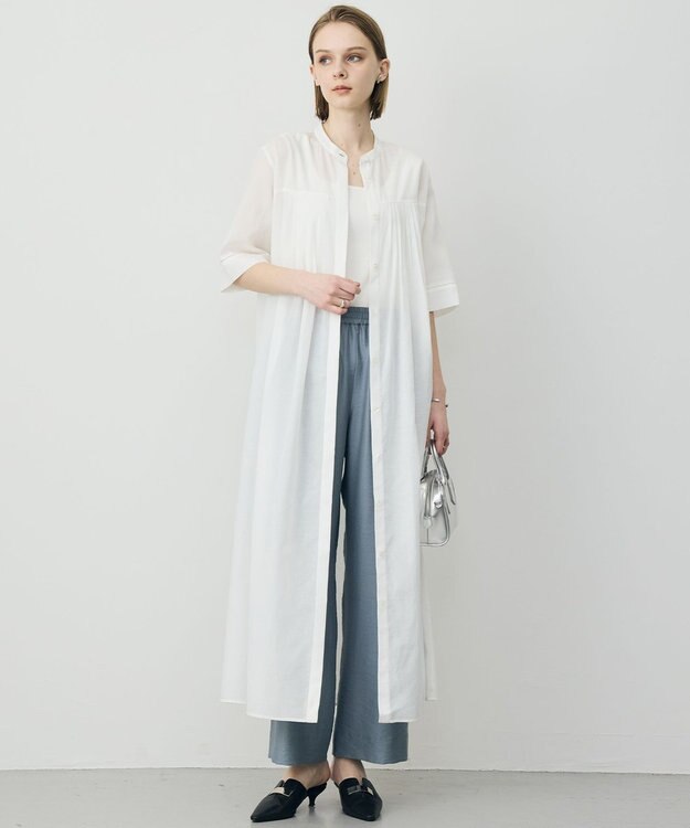 ICB 【先行予約】リネンスラブローン シャツワンピース オフホワイト