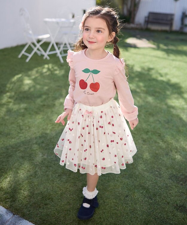 ANY KIDS 【WEB限定】7days プリント Tシャツ ピンク×チェリー