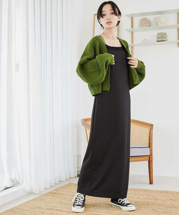 WEGO Vネックカラーカーディガン グリーン