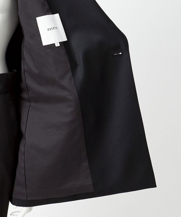 23区 【エステータ】ウールシルクギャバジン ダブルブレストジャケット ブラック系