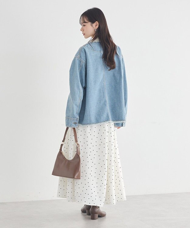 earth music&ecology 【綿100％】デニムノーカラーカバーオール Light Indigo