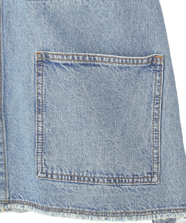 earth music&ecology 【綿100％】デニムノーカラーカバーオール Light Indigo