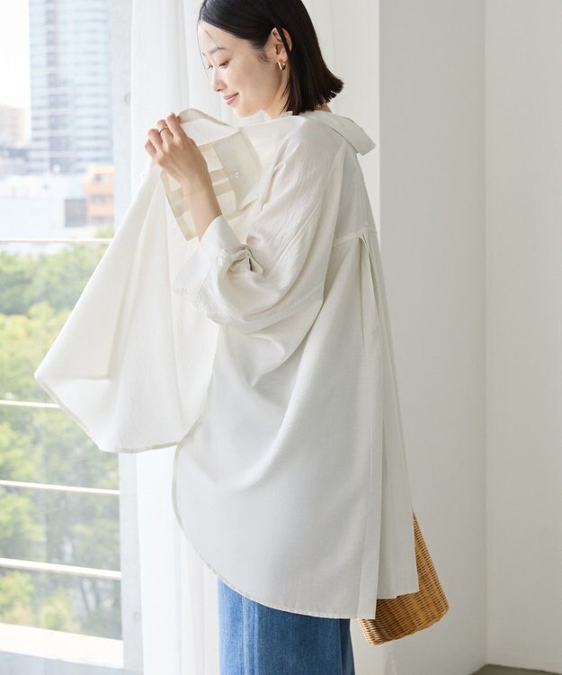 AMERICAN HOLIC 【予約】【WEB限定】接触冷感Wポケットシャツチュニック Ivory