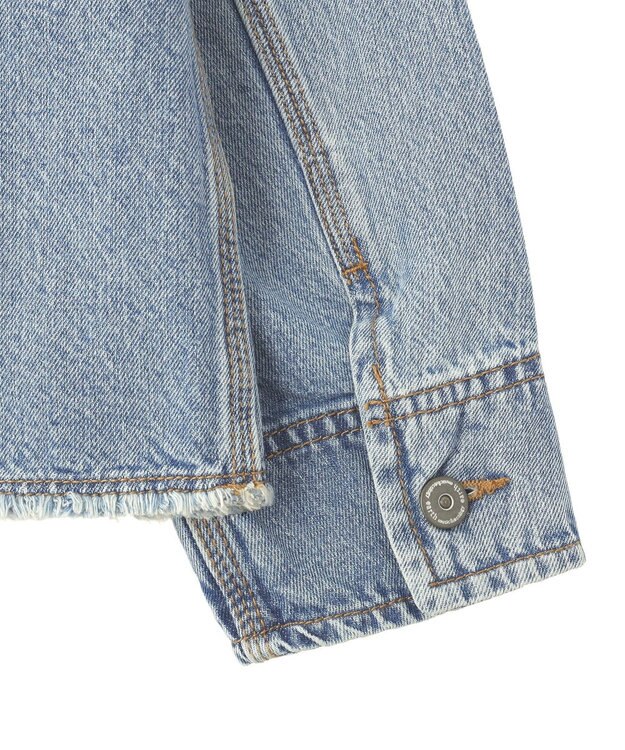 earth music&ecology 【綿100％】デニムノーカラーカバーオール Light Indigo