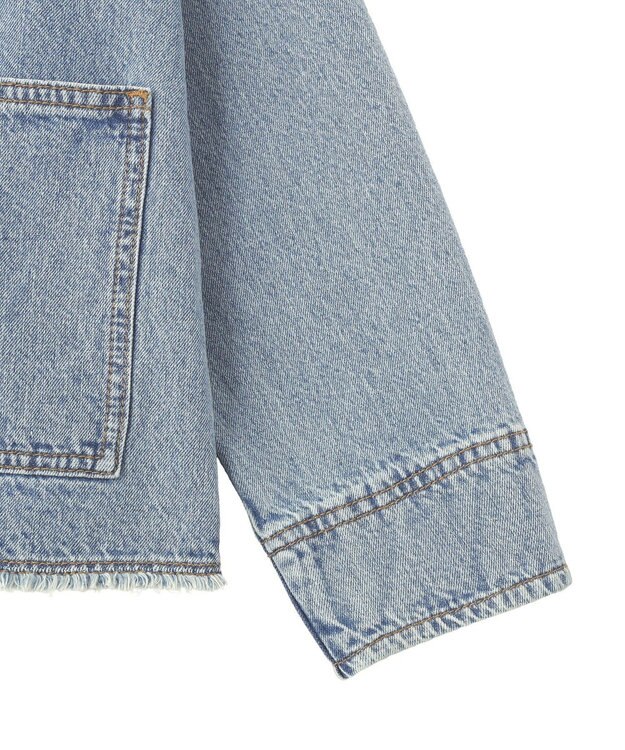 earth music&ecology 【綿100％】デニムノーカラーカバーオール Light Indigo