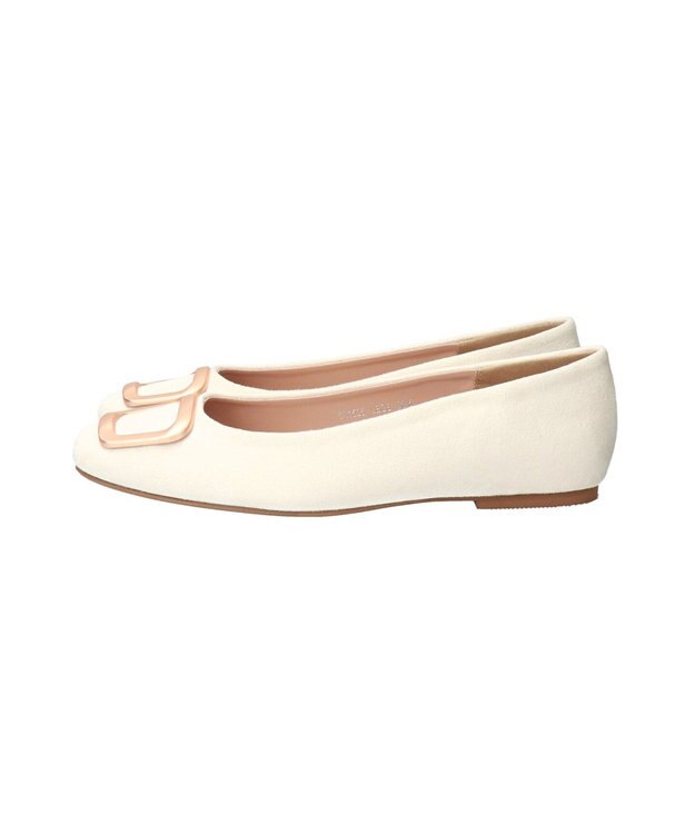 Bridget Birkin 【Bridget Birkin】スクエアバックルフラットシューズ ライトベージュスウェード