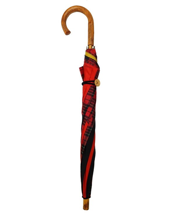 +RING 【限定/日本製】晴雨兼用傘（長ショート） RED-CHK SR428 赤