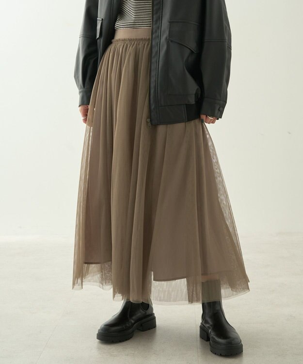AMERICAN HOLIC チュールギャザースカート Mocha