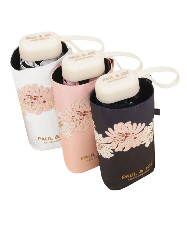 MOONBAT 【WEB限定】PAUL & JOE 晴雨兼用日傘 折りたたみ傘 クリザンテーム ／ 遮熱 遮光 UV ピーチ