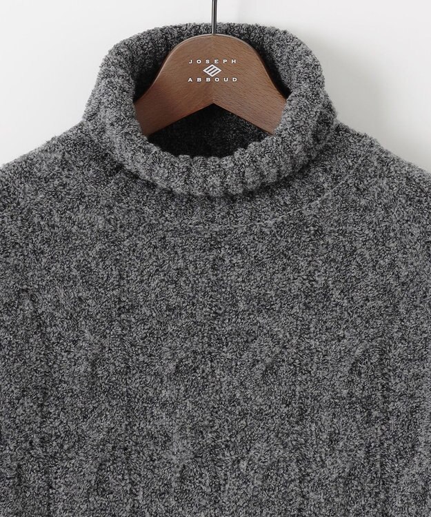 JOSEPH ABBOUD 【インポート素材/ソフトな肌触り/軽量】MOUSSE タートルネックニット グレー系