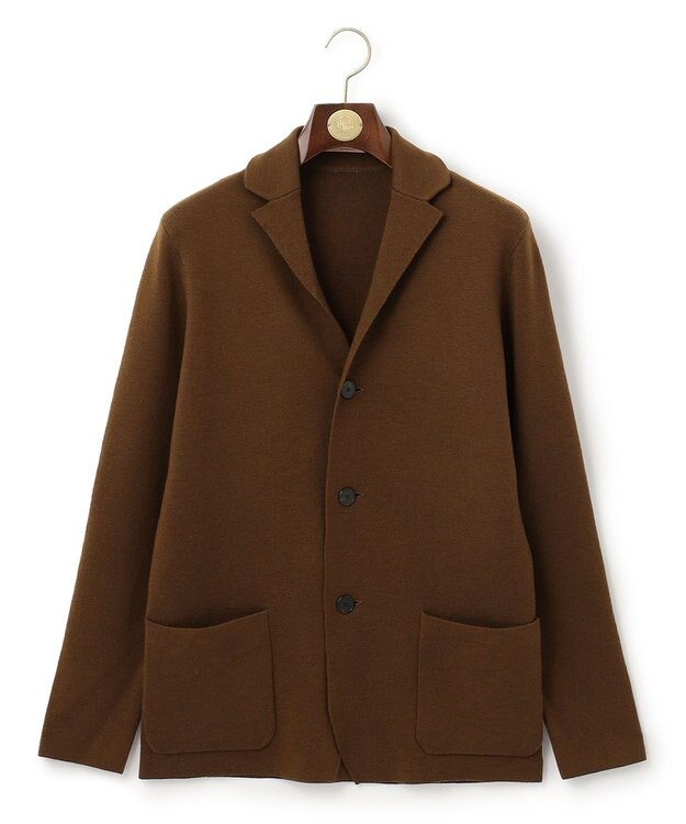 J.PRESS MEN ミラノリブニットジャケット ブラウン系