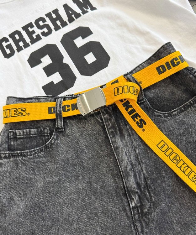 WEGO 【ユニセックス着用ITEM】Dickies　ロゴプリントベルト イエロー