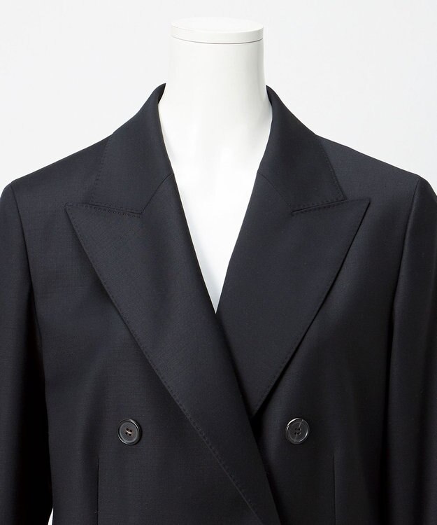 23区 【エステータ】ウールシルクギャバジン ダブルブレストジャケット ブラック系