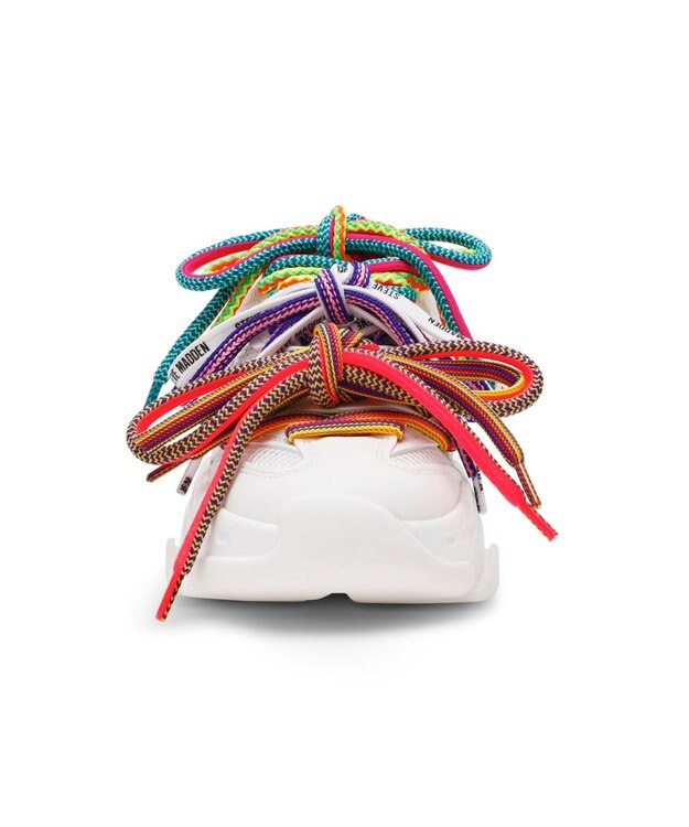 STEVE MADDEN PRYCE-SML マルチシューレースボリュームスニーカー ホワイトマルチ