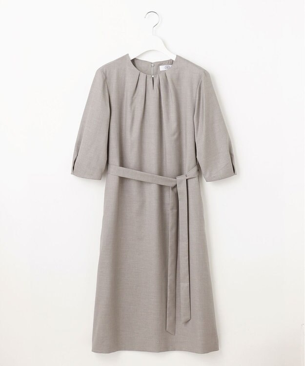 J.PRESS LADIES S 【セットアップ対応・洗える・UVケア・速乾】 OXIJEWELストレッチ ワンピース ライトグレー系