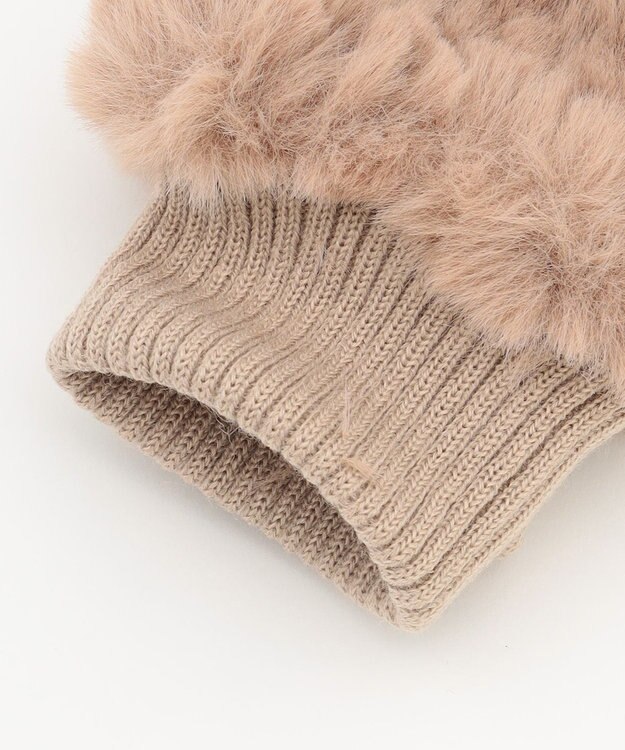 ANY ファーハンドグローブ ベージュ