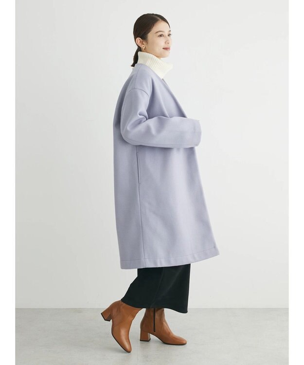 Green Parks ｆｕｗａっとメランジタートルニットプルオーバー Sax